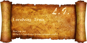 Lendvay Irma névjegykártya
