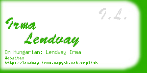 irma lendvay business card